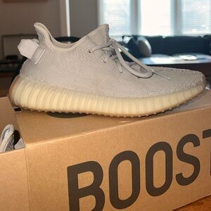 Adidas Yeezy Boost 350 V2 Light Gray and Cream Sneakers